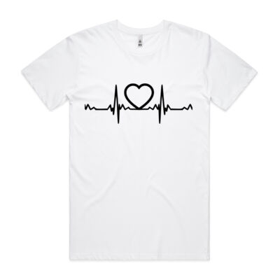 ECG Heart Mens Basic Tee - AS COLOUR, 5051 Basic Thumbnail