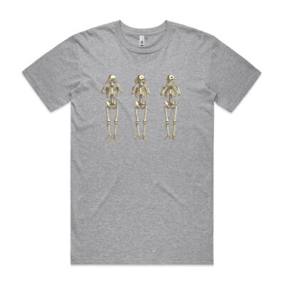 See no Evil, Hear no Evil, Speak no Evil skeletons Mens Basic Tee Thumbnail